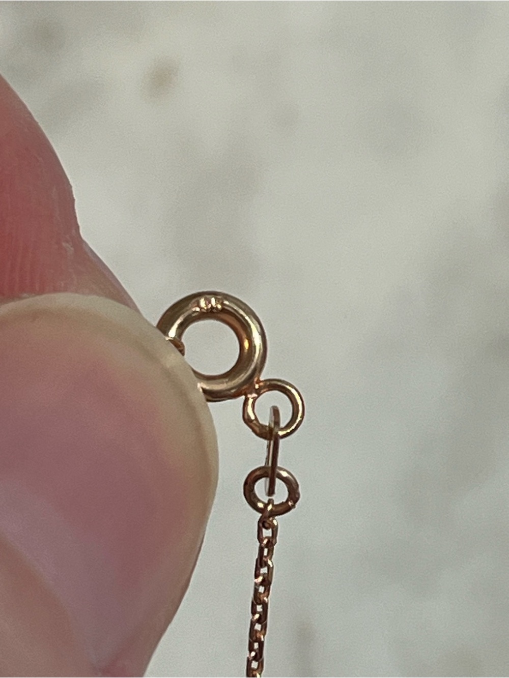 14k Rose Gold and Diamond TSK and Loverly Grey Minimalist Cross, 16-18” - Picture 4 of 7